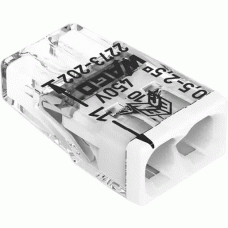 Wago 2-Leiter-Klemme COMPACT 0,5 - 2,5 mm² transparent/weiß 2273-202