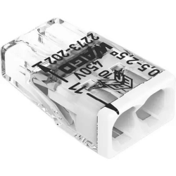 Wago 2-Leiter-Klemme COMPACT 0,5 - 2,5 mm² transparent/weiß 2273-202 Wago 2-Leiter-Klemme COMPACT 0,5 - 2,5 mm² transparent/weiß 2273-202