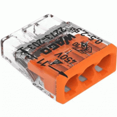 Wago 3-Leiter-Klemme COMPACT 0,5 - 2,5 mm² transparent/orange 2273-203