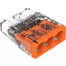 Wago 3-Leiter-Klemme COMPACT 0,5 - 2,5 mm² transparent/orange 2273-203 Wago 3-Leiter-Klemme COMPACT 0,5 - 2,5 mm² transparent/orange 2273-203