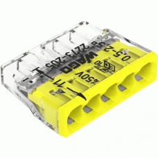 Wago 5-Leiter-Klemme COMPACT 0,5 - 2,5 mm² transparent/gelb 2273-205