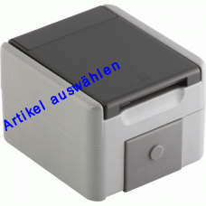 TEM Steckdose mit Klappdeckel 16A 250V BV IP44 grau