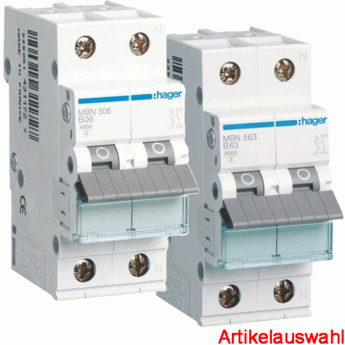 Hager LS-Schalter 1-polig+N 6kA B-Charakteristik