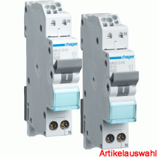 Hager LS-Schalter 1-polig+N 6kA B-Charakteristik QUICK CONNECT Schmalbau