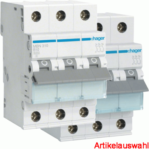 Hager LS-Schalter 3-polig 6kA C-Charakteristik