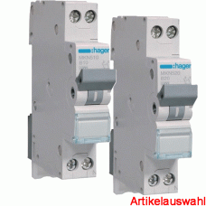 Hager LS-Schalter 1-polig+N 6kA B-Charakteristik Schmalbau