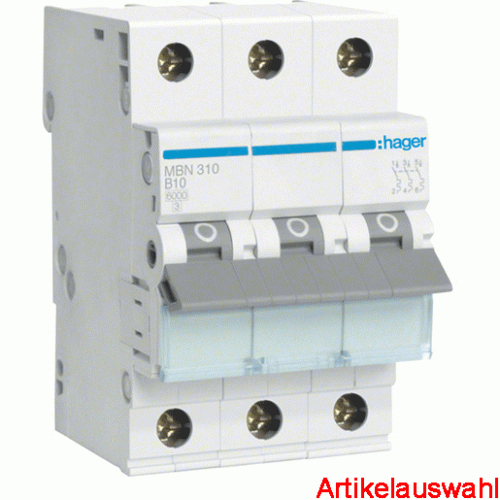 Hager LS-Schutzschalter 3-polig B-Char