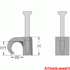 Haupa Nagelschelle für Kabel Ø 4-7 mm grau VPE: Packung (100 Stk)