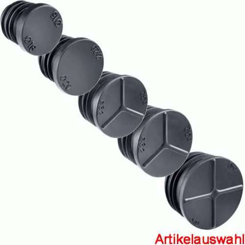 Kaiser Rohrverschlussstopfen schwarz