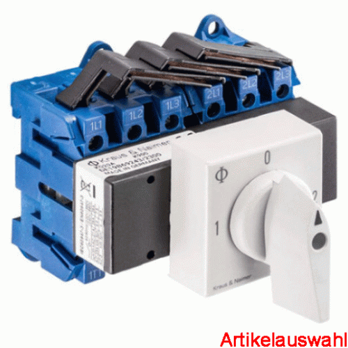 Kraus & Naimer Umschalter 3-polig 1-0-2 Schnappbef.