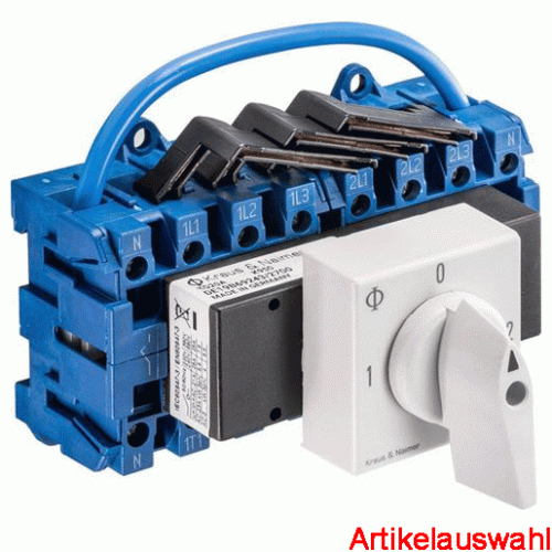 Kraus & Naimer Umschalter 4-polig 1-0-2 Schnappbef.
