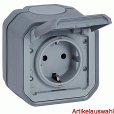 Legrand Plexo New Feuchtraum-AP Schuko-Steckdose Steckklemmen IP44 grau