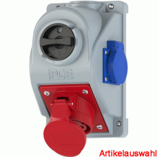 PCE CEE Wandgerätedose COMBO-POL 5-polig 400V 6h IP44