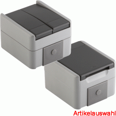 TEM Aufputz Schalter & Steckdose IP44 grau