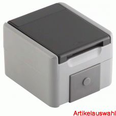 TEM Steckdose mit Klappdeckel 16A 250V BV IP44 grau