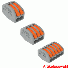 Wago Leiter-Klemme Verbindungsklemme 0,08 - 4 mm² mit Betätigungshebeln grau