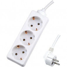 Bachmann Tischverteiler 3-fach 45° mit 1,4 Meter Anschlusskabel reinweiß