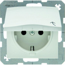 Berker SCHUKO-Steckdose mit Klappdeckel S.1/B.3/B.7 polarweiß/ glänzend 47518989