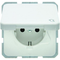 Berker SCHUKO-Steckdose mit Klappdeckel wg Up - polarweiß/ glänzend 471509