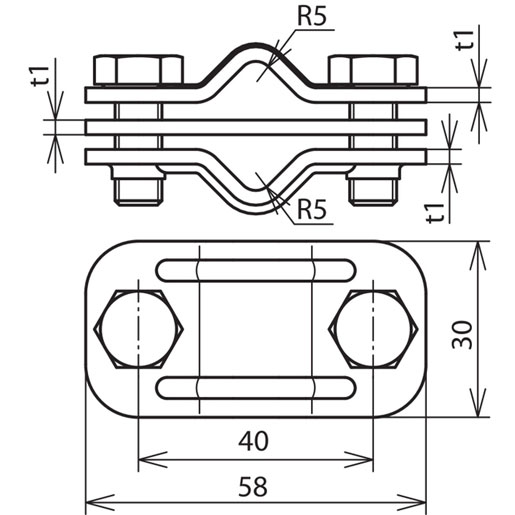 Dehn Trennklemme NIRO UNI Rd./Rd. 8-10/8-10 mm 459.129 Dehn Trennklemme NIRO UNI Rd./Rd. 8-10/8-10 mm 459.129