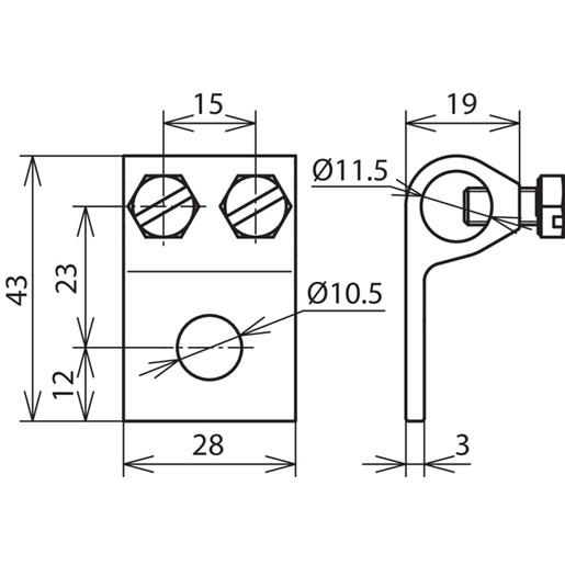 Dehn Anschlussklemme Alu 10,5 mm Rd. 7-10 mm 347.205 Dehn Anschlussklemme Alu 10,5 mm Rd. 7-10 mm 347.205