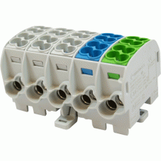 E-Term Hauptleitungsklemme 5-polig 2x25 mm²+2x16 mm² 5x4 AL/CU gr-gr-gr-bl-gn
