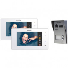Fermax 2-Draht AP Color Video Way Kit 7" Monitor Zweifamilienhaus m. Türstation Silber