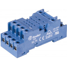 Finder Fassung Schraubklemmen für Timer- Relaistyp 85.02 /04 blau Serie 94 blau 94.74