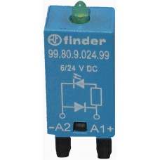 Finder Modul-EMV LED-grün + Freilaufdiode 6 -2 4V DC Serie 99 99.80.9.024.99