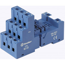 Finder Relaissockel für Relaistyp 62.32 / 62.33 16A 250V Serie 92 blau 92.03