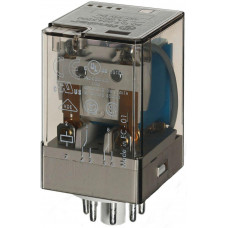 Finder Industrierelais steckbar 2W 10A 24V DC Prüftaste + Anzeige Serie 60 60.12.9.024.0040