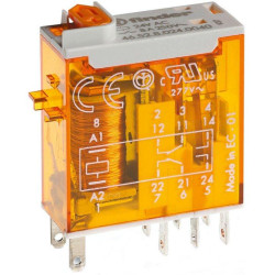 Finder Relais mit Steckanschlüssen 2 Wechsler 8A Spule 24V AC 46.52.8.024.0040 Finder Relais mit Steckanschlüssen 2 Wechsler 8A Spule 24V AC 46.52.8.024.0040