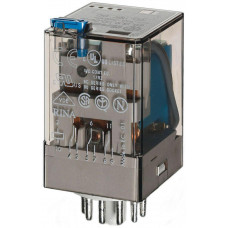 Finder Relais mit Steckanschlüssen LED-Anzeige und Freilaufdiode 3 Wechsler 10A 24V DC 60.13.9.024.0070