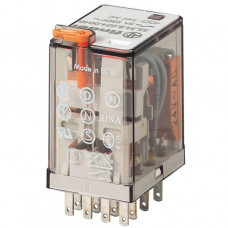Finder Industrierelais steckbar 4 Wechsler 7A 24VAC Prüftaste mech.Anzeige Serie 55