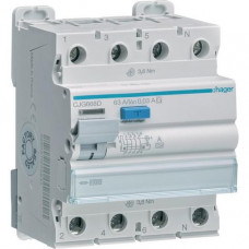 Hager FI-Schutzschalter 4-polig 63A 30mA Typ-A/G/TP CJG668D