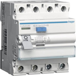 Hager FI-Schutzschalter 4-polig 40A 30mA Typ A/G/TK L1-N CJG442D