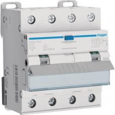 Hager Fehlerstrom-Leistungsschalter 4-polig 10kA B-16A 30mA Typ A ADX416D
