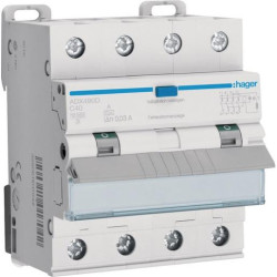 Hager Fehlerstrom-Leistungsschalter 4-polig 10kA C-40A 30mA Typ A ADX490D