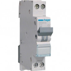 Hager LS-Schalter 1-polig+N 6kA B-Charakteristik Schmalbau 13A MKN513