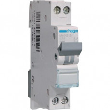 Hager LS-Schalter 1-polig+N 6kA B-Charakteristik Schmalbau 16A MKN516