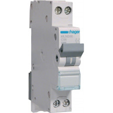 Hager LS-Schalter 1-polig+N 6kA C-Charakteristik Schmalbau 6A MKN506