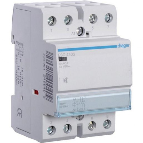 Hager Installationsschütz brummfrei 4 Schließer 40A 230V ESC440S