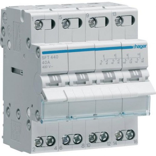 Hager Netz-Notstrom 4-polig 40 A mittig Aus SFT440