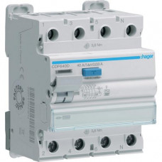 Hager FI-Schalter 4-polig 40A 30mA Typ F CDF640D