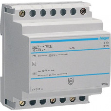 Hager Sicherheitstrafo 230V / 12V + 24V 16VA 4PLE ST 313 230V/12/24V