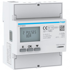 Hager Energiezähler 3-phasig direkt 80A S0 MID ECP380D