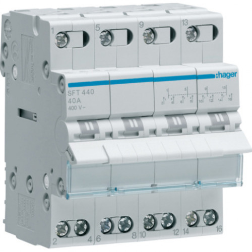 Hager Netz-Notstrom 4-polig 40 A mittig Aus SFT440