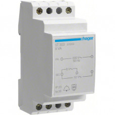 Hager Klingeltrafo für Verteilereinbau 230V / 8V+12V 8VA 2PLE ST303