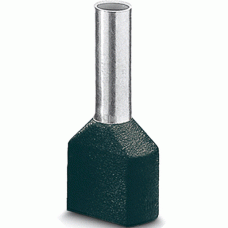 Haupa Aderendhülse Twin isoliert 1,5 mm² L8 mm schwarz VPE: Packung (100 Stk)