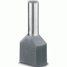 Haupa Aderendhülse Twin isoliert 4 mm² L12 mm grau VPE: Packung (100 Stk)